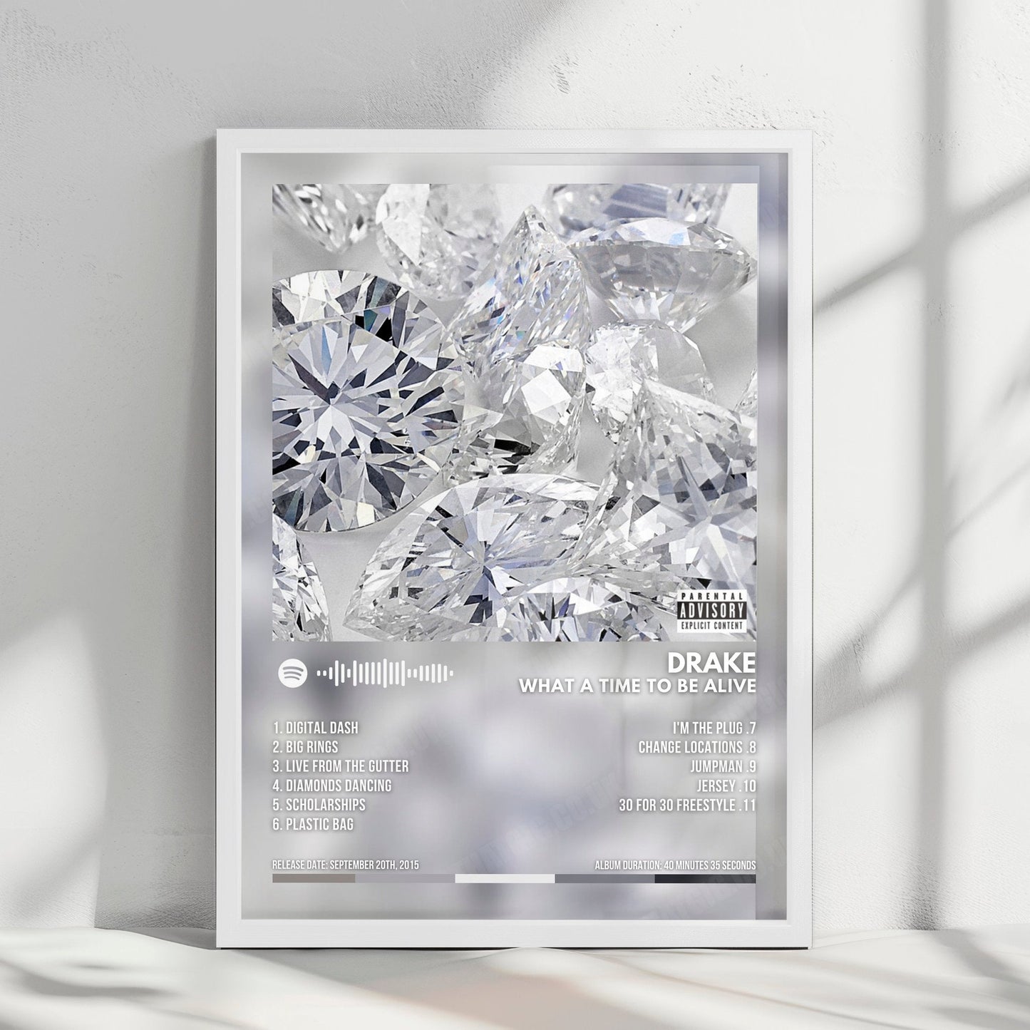 Drake "What A Time To Be Alive" Album Cover Poster - with Complete Tracklist