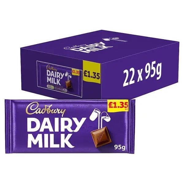 Cadbury Dairy Milk Chocolate Bar 95g (Case of 22)