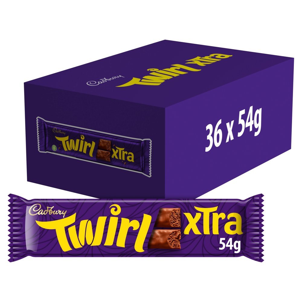 Cadbury Twirl Xtra Chocolate Bar 54g (Case of 36)