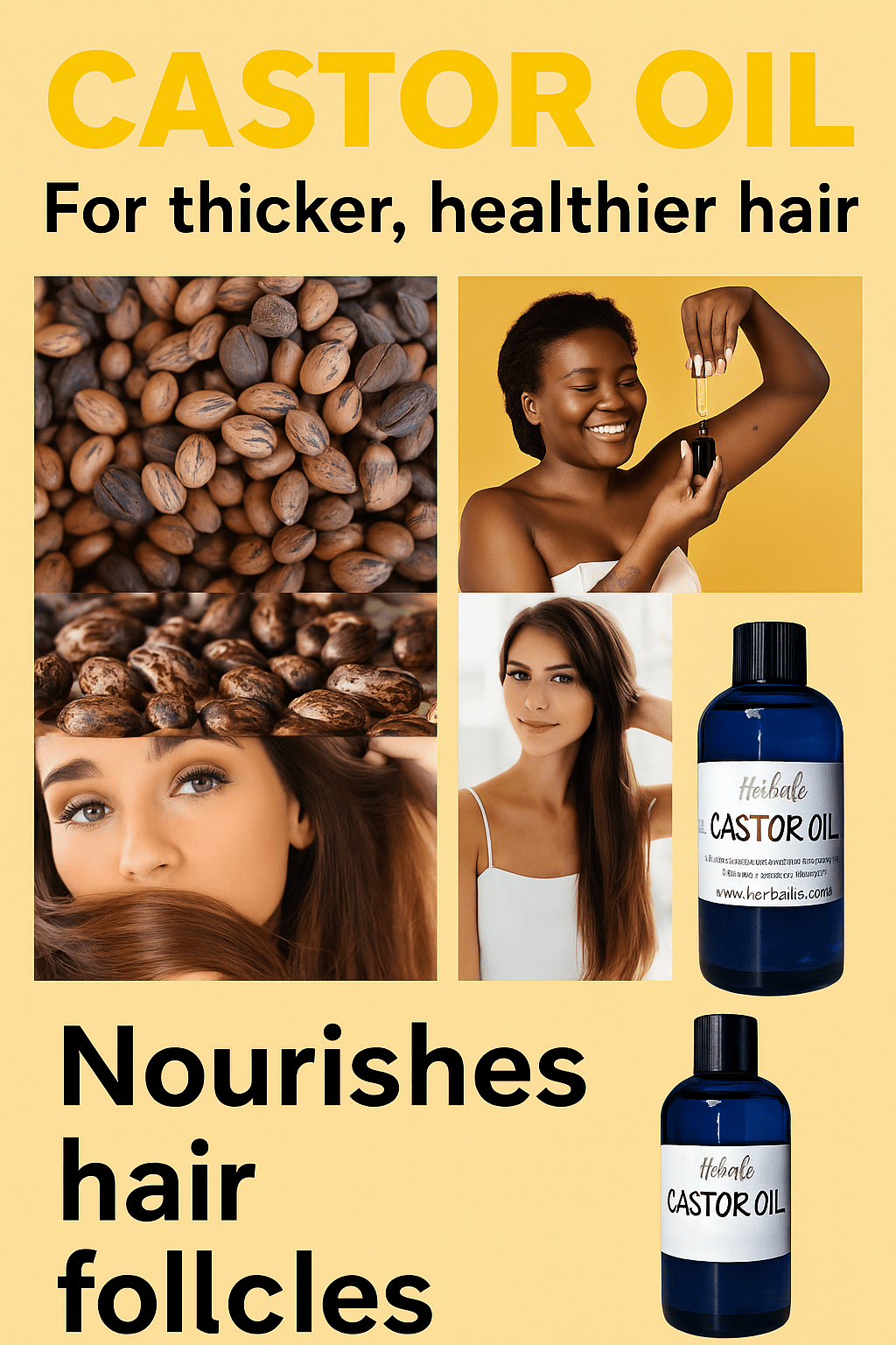 Castor Oil Cold Pressed โ Skin & Hair Growth Care Natural Carrier Oil UK Made