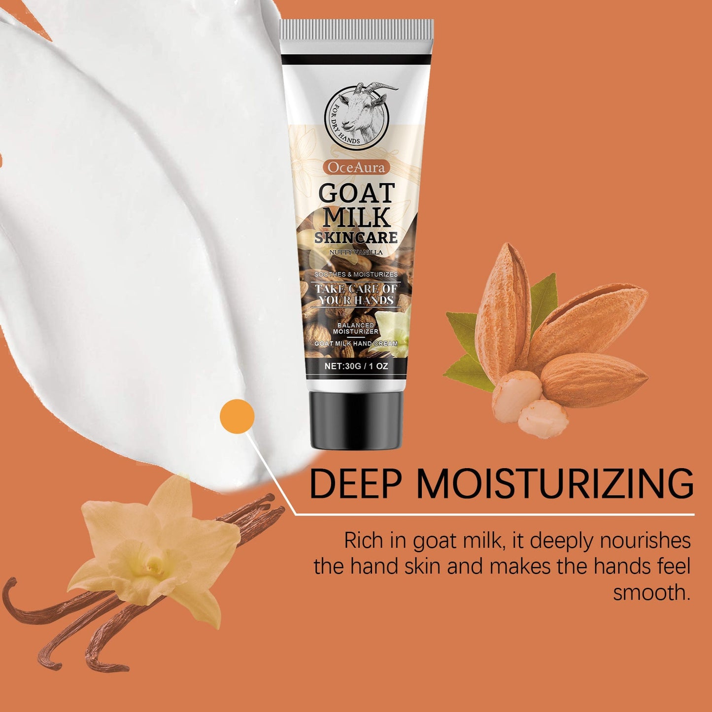 Goat's Milk Hand Cream Nut Vanilla Firm And Bright