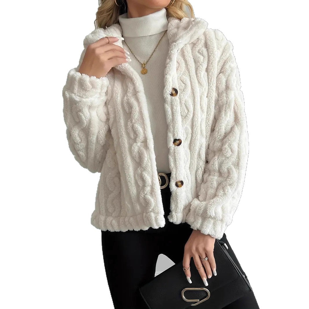 Women's Double-sided Plush Solid Color Short Coat