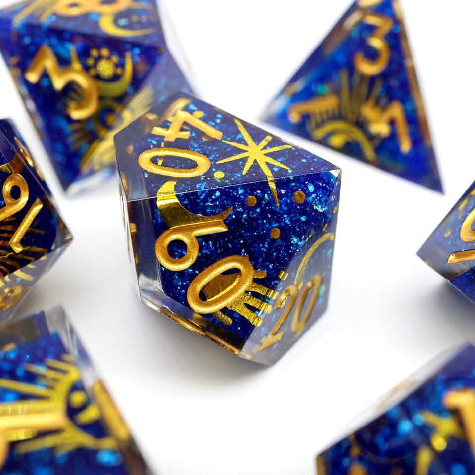Celestial Body | Sharp Edge Dice | Resin | 7 Piece Set