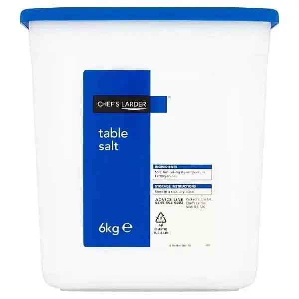 Chef's Larder Table Salt 6kg Ingredients Salt