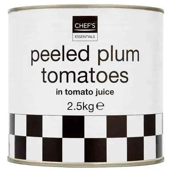 Chefs Essentials Peeled Plum Tomatoes in Tomato Juice 2.5kg (Drained Weight 1.5kg)