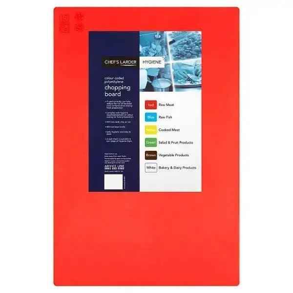 Chefs Larder Hygiene Chopping Board Red 45x30cm (Case of 10)