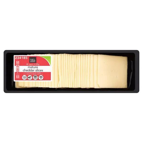 Chefs Larder Mature Cheddar Slices 1kg