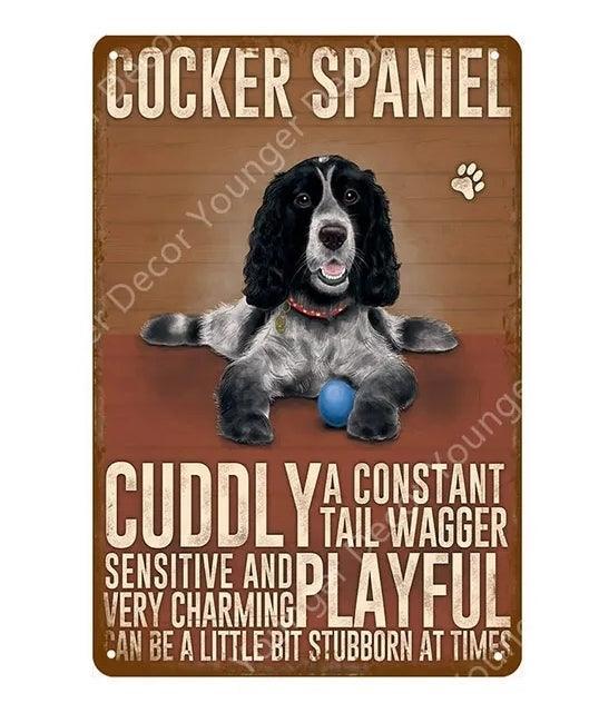Cocker Spaniel Dog Tin Sign