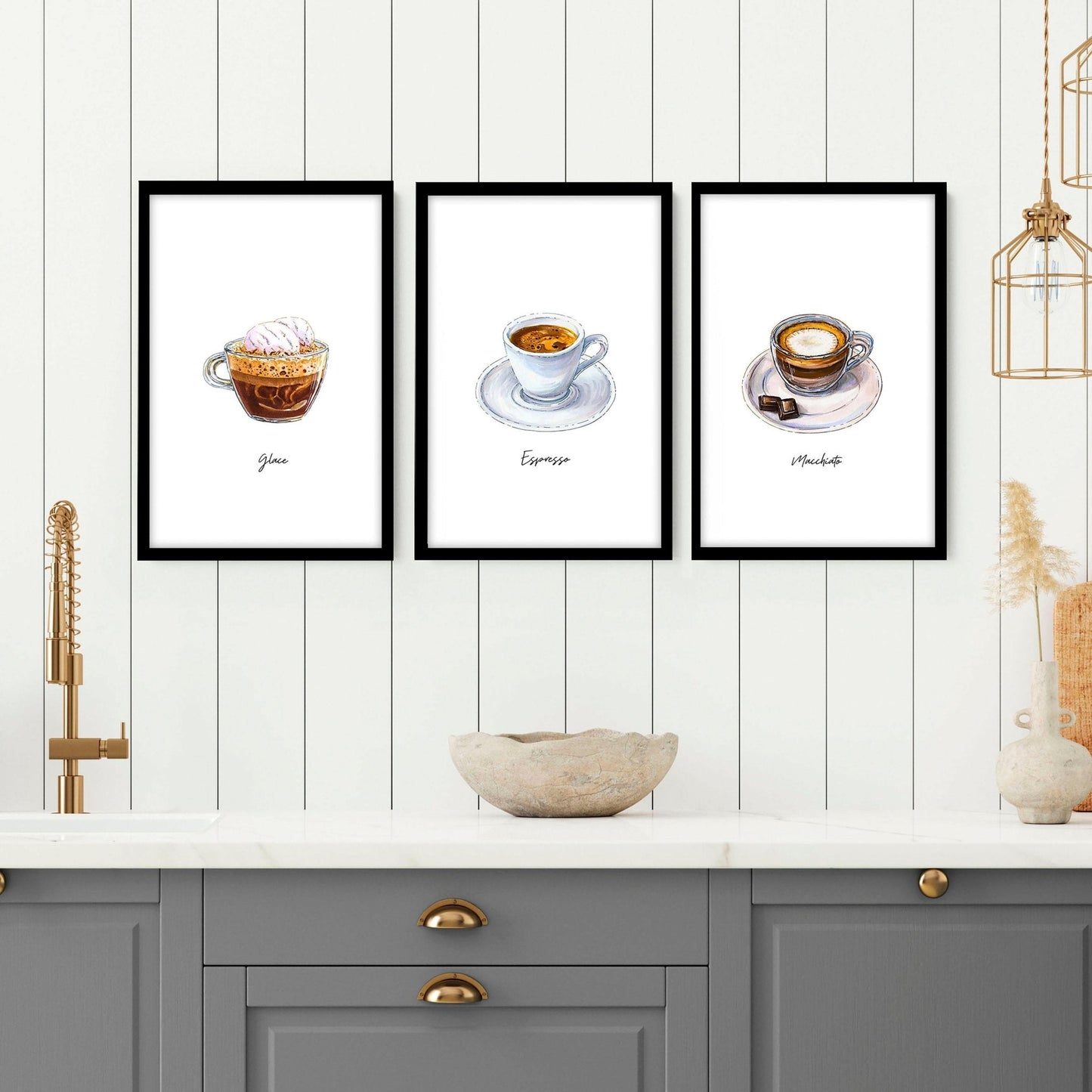 Coffee art prints | set of 3 wall art