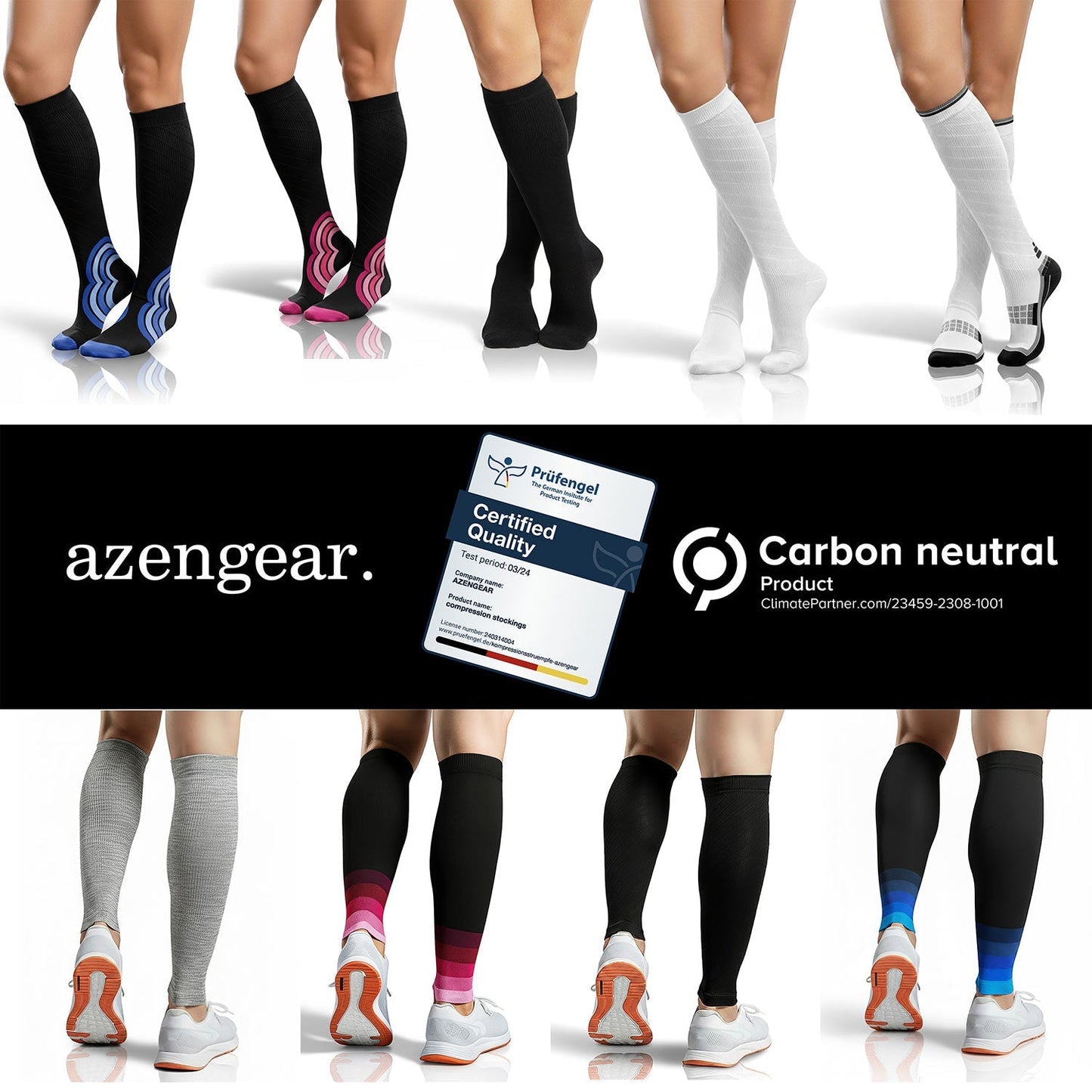 Compression Socks for Women and Men - Seamless Toe, Padded Heel and Sole
