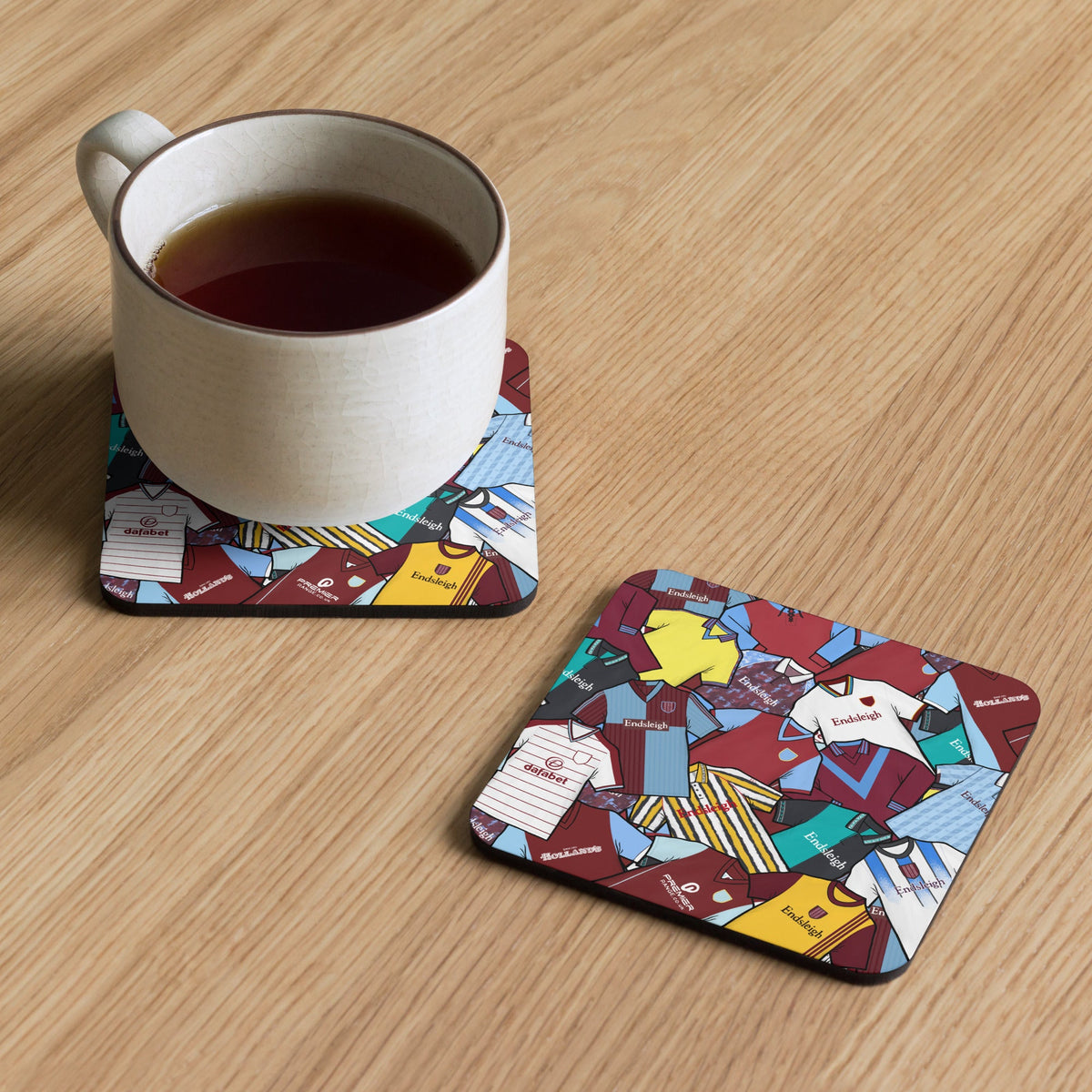 Burnley Collage Of Retro Shirts Football Coaster
