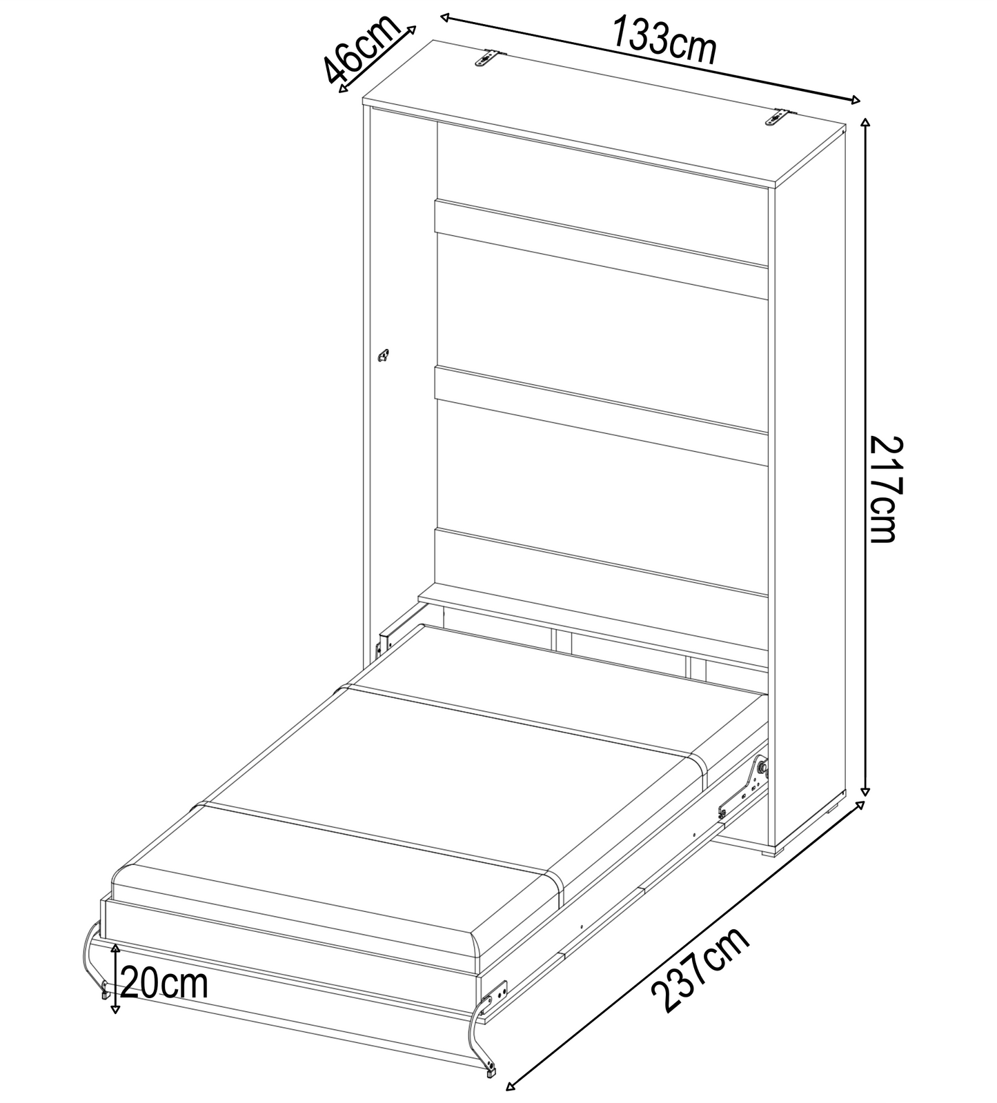 CP-02 Vertical Wall Bed Concept 120cm Murphy Bed