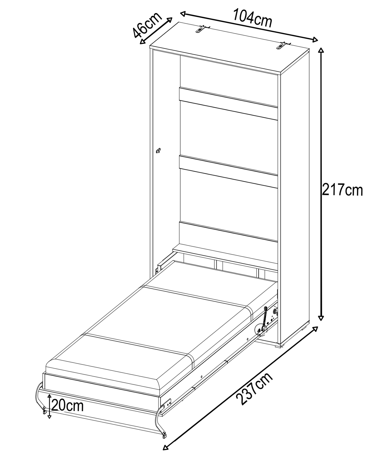 CP-03 90 × 200cm Vertical Wall Bed