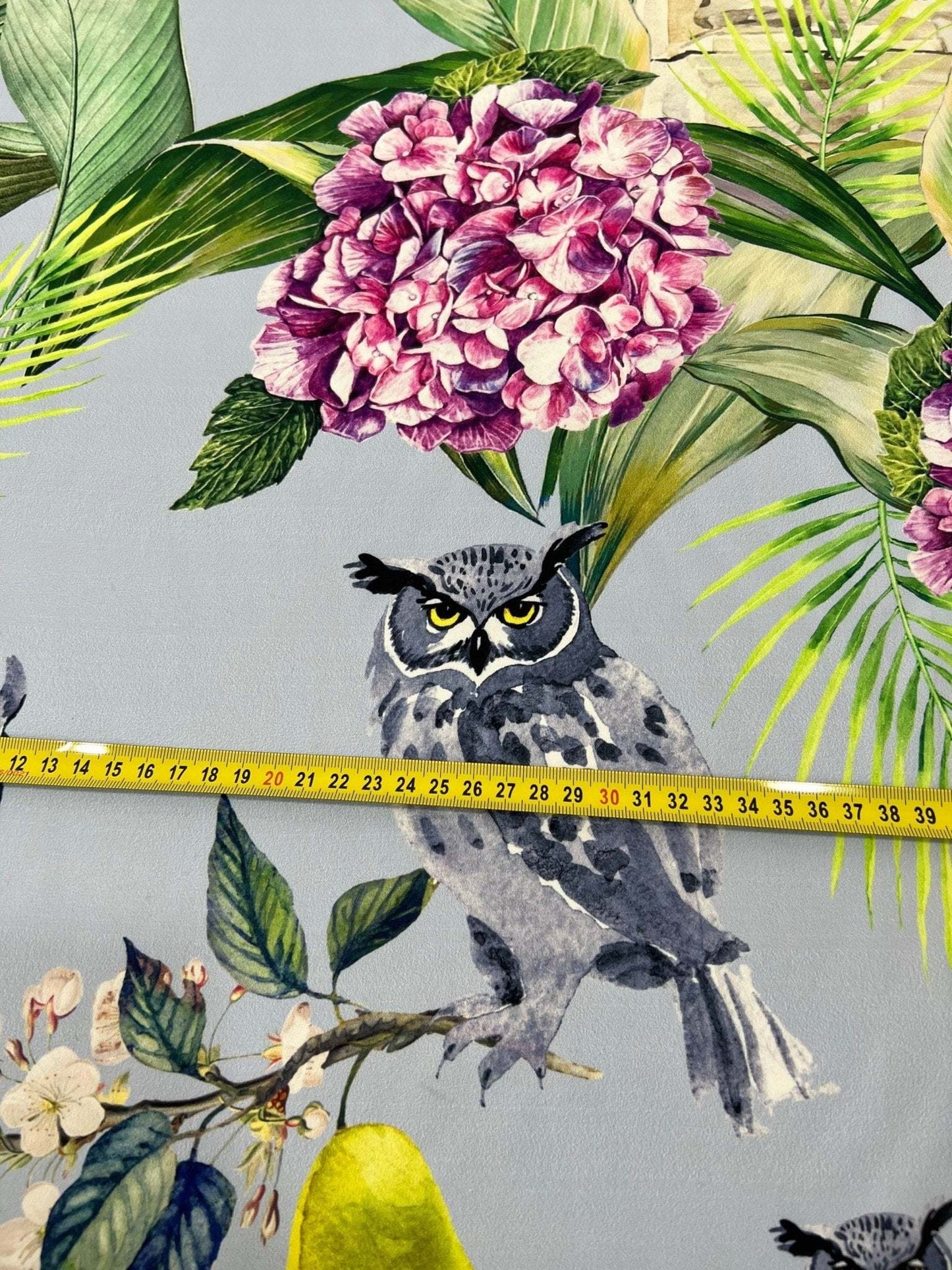 Tropical Parrot Print Crepe Fabric by Metre