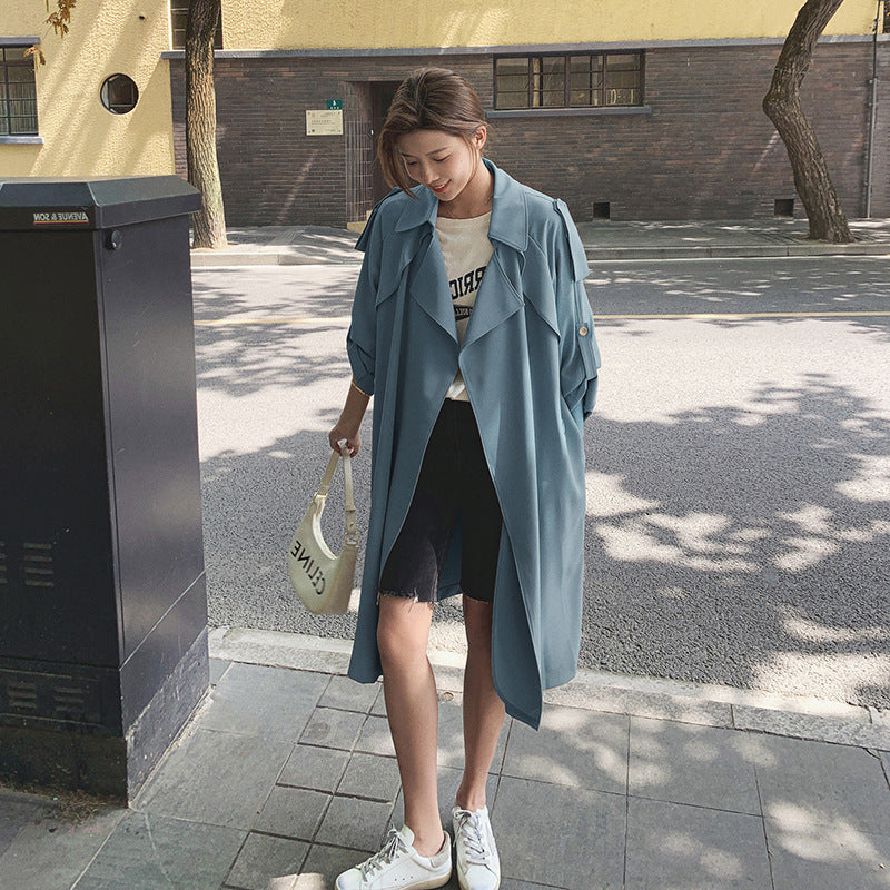 Women's Loose Mid-length Trench Coat