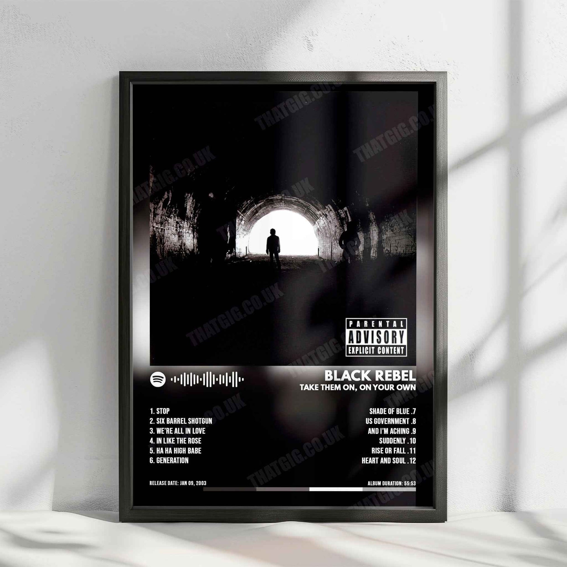 Black Rebel Motorcycle Club "Take Them On, On Your Own" Album Cover Poster - with Complete Tracklist