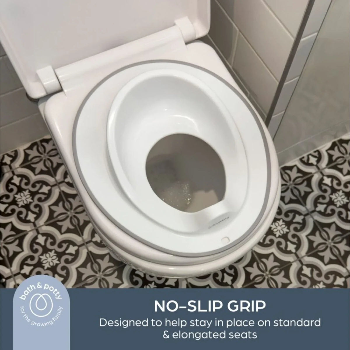 Dreambaby Toilet Topper with Grey Trim - White