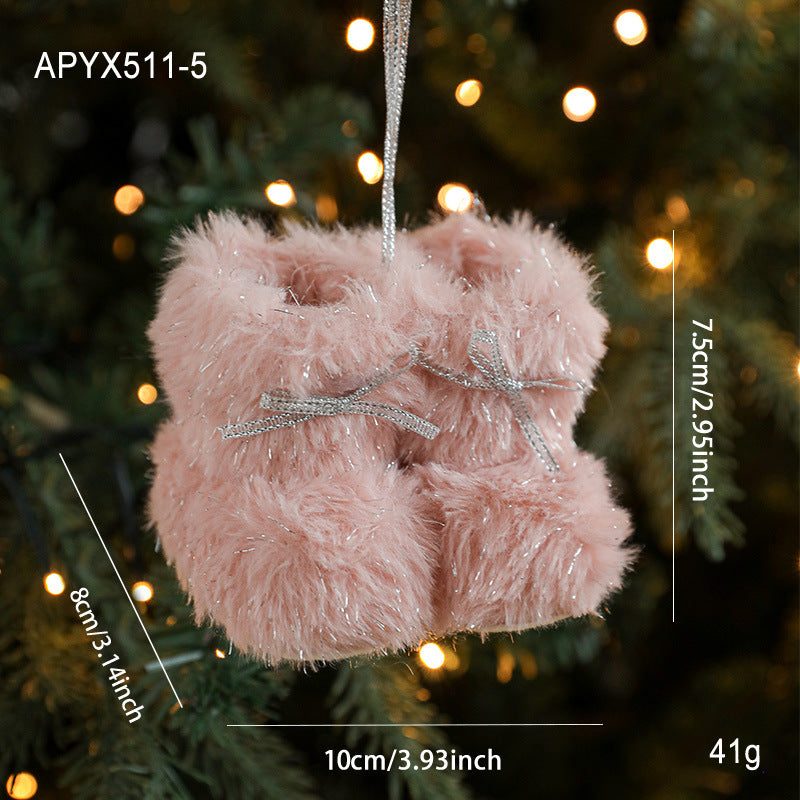 Plush Christmas Small Boots Creative Decoration Christmas Tree Pendant