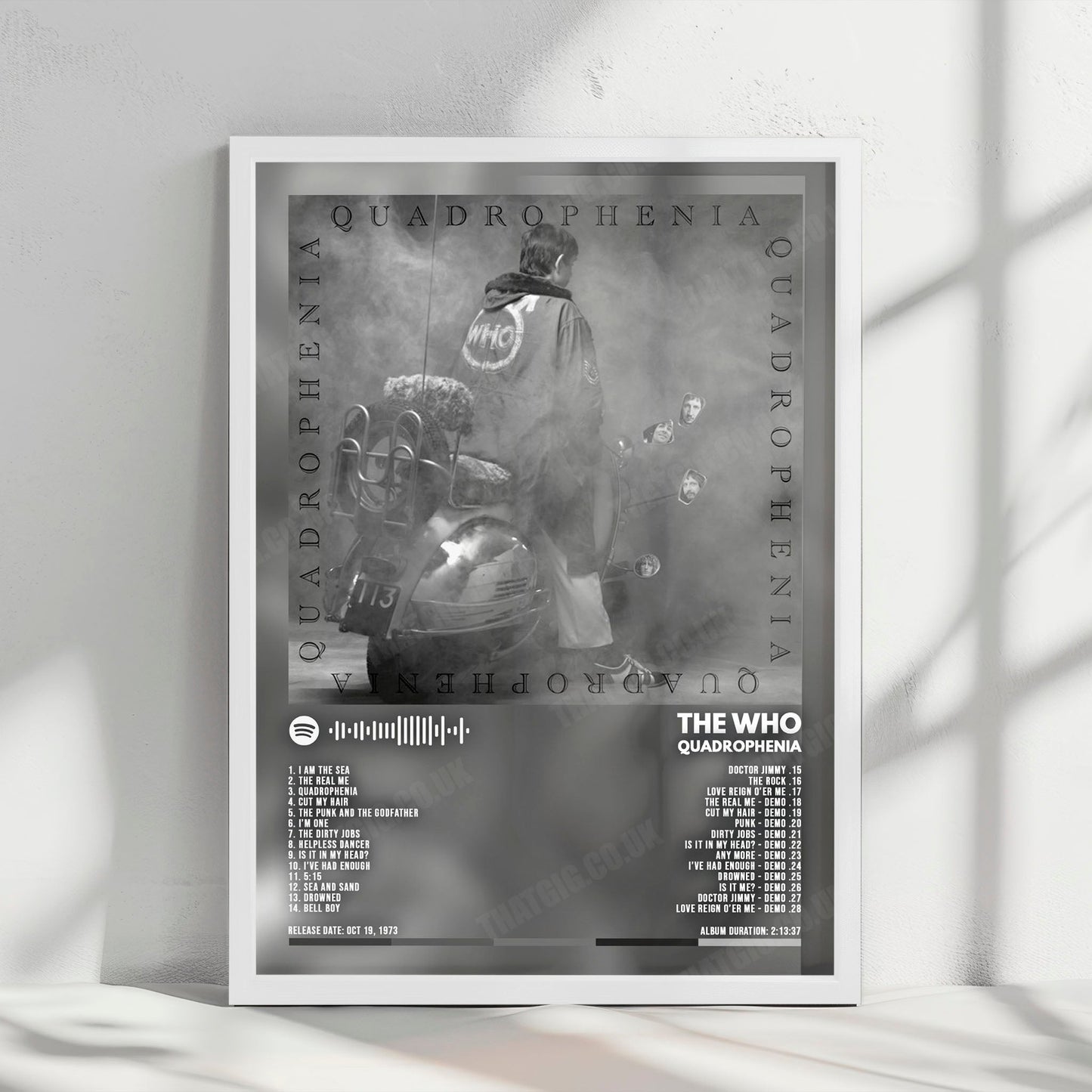 The Who "Quadrophenia" Album Cover Poster - with Complete Tracklist