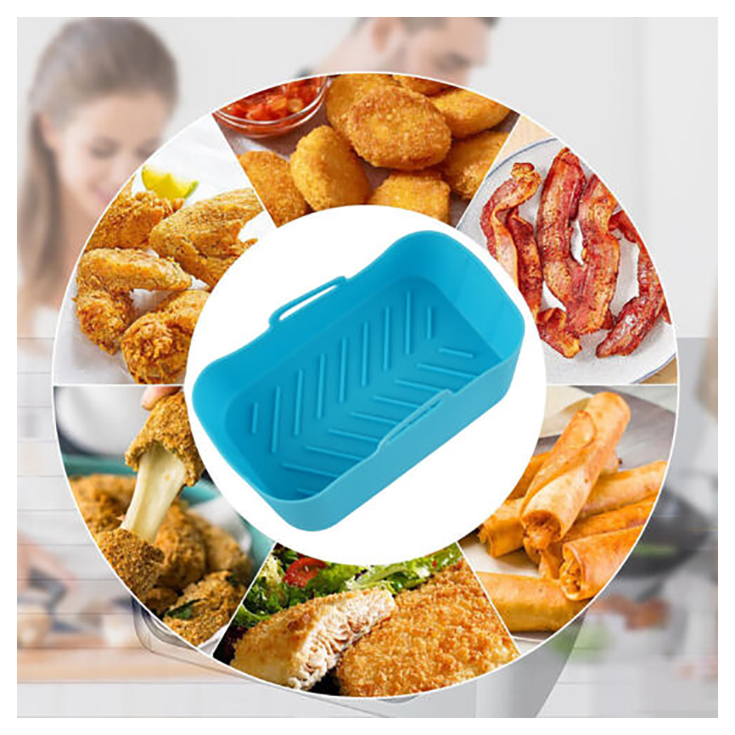 2PCS Square Silicone Pot For NINJA Air Fryer Kitchen BBQ Plate Heating Baking UK