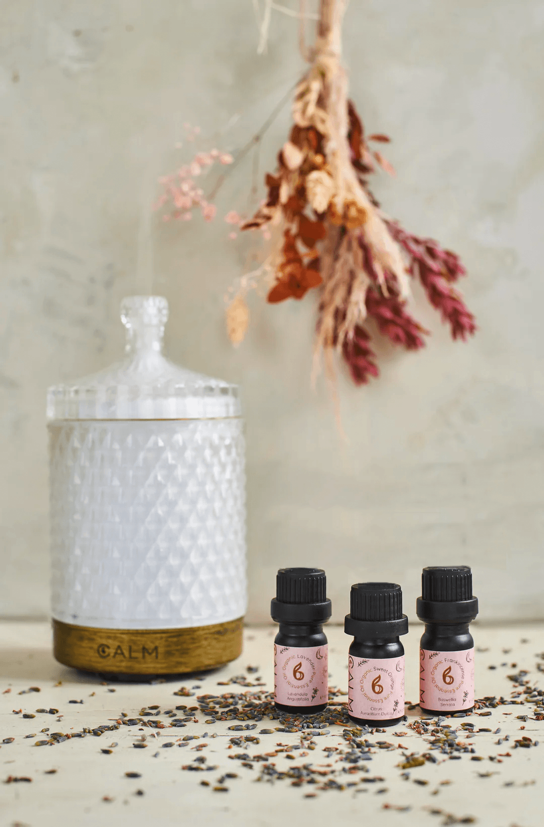 Aroma Diffuser with our Breathe Calm Oil Set - Stress Relief