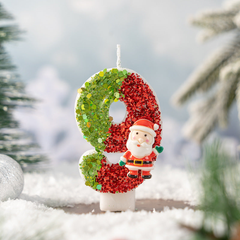 Santa Claus Digital Candle 0-9 Handmade Diy Decoration