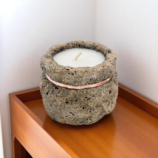 16CM ROUND CANDLE WITH COPPER