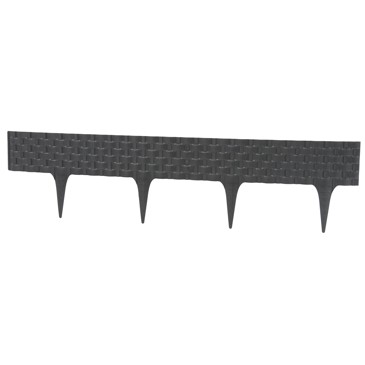 Lawn Edging, Plastic Palisade Rattan Effect, 2.4m, Deep Grey Home and Garden Use