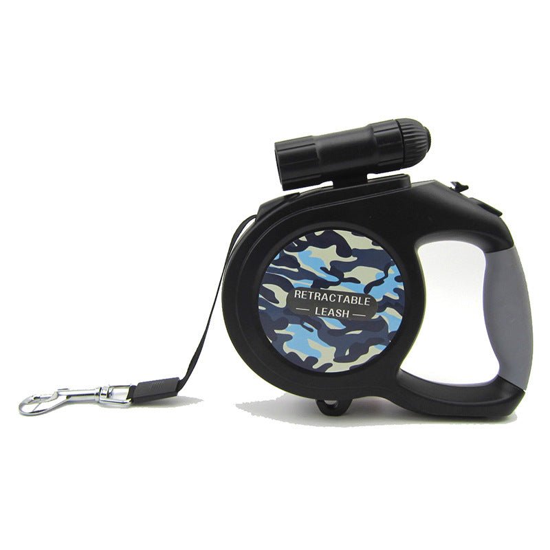 Dog retractable lead with torch