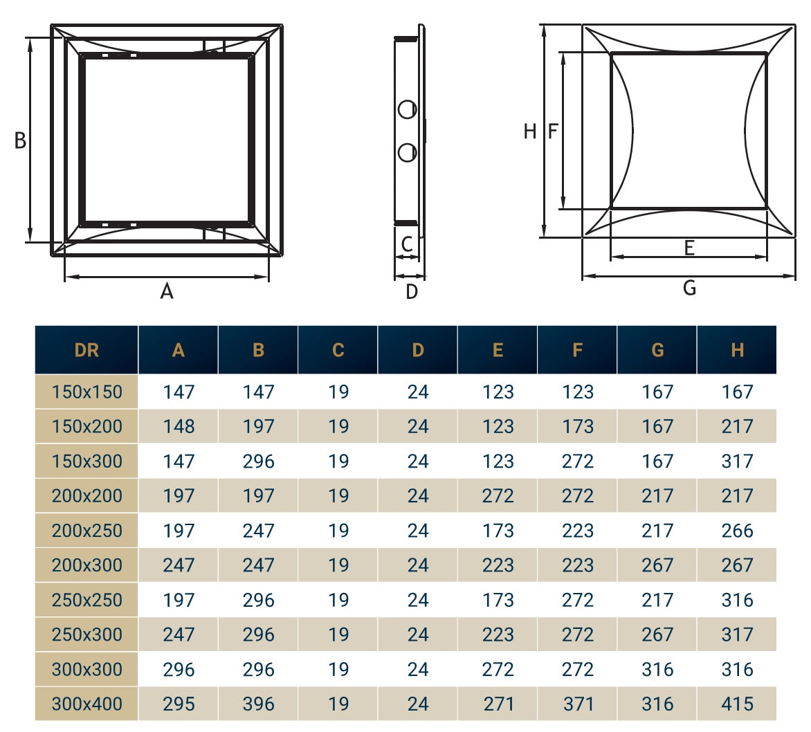 Access Panel Door PP, White 150mm x 200mm