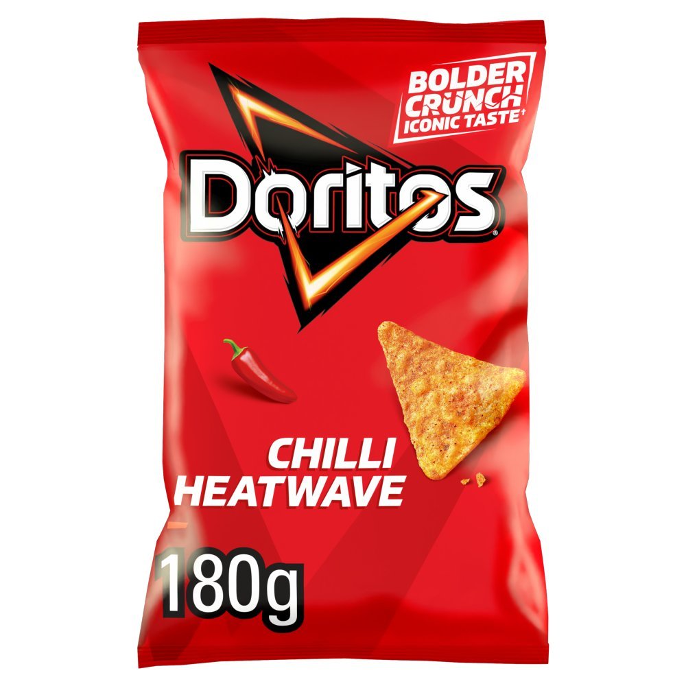 Doritos Chilli Heatwave Tortilla Chips Sharing Bag Crisps 180g (Box of 12)