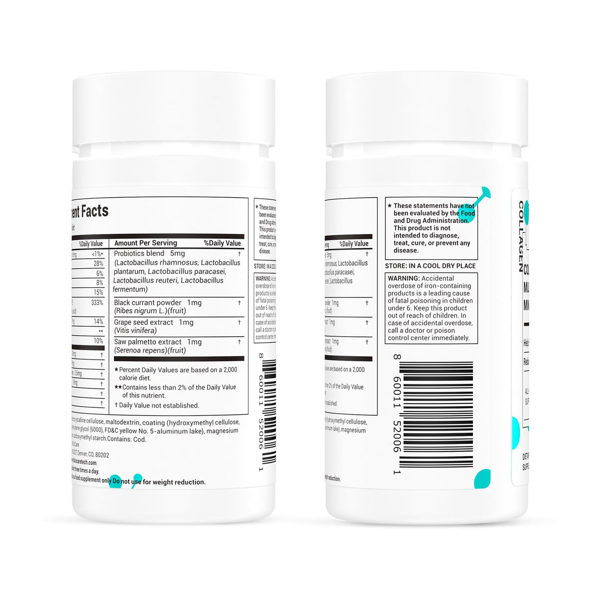 DrBioCare Collagen Peptides for Women - Vitamin D3, Probiotics, B Complex & Vitamin E (60 Tablets)