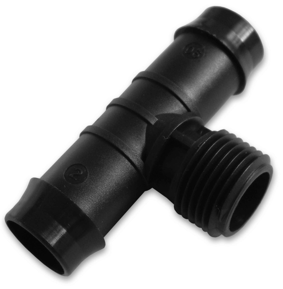Antelco Threaded Tee 25 mm Line x 3/4in BSPM Outdoor Watering Kit Barb Connector