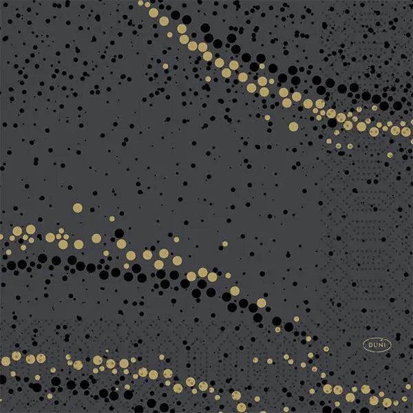 Duni Golden Stardust Black Napkin 3ply 33cm