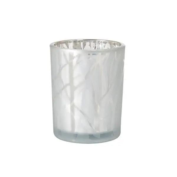 Duni Shimmer White Candleholder Glass 100 x 80mm
