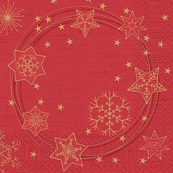 Duni Star Shine Red Napkin 3ply 33cm