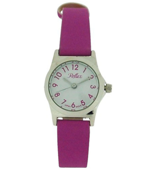 REFLEX Reflex Girls Ladies White Dial Silver Metal Pastel Purple Strap Watch 101322LT