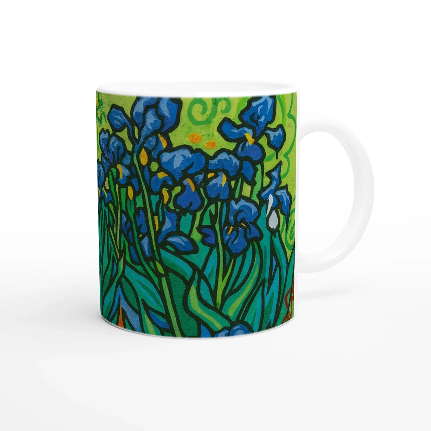 π» Van Gogh Inspired Ceramic Mug β Artistic Coffee Cup with Coloured Rim & Handle (11oz)