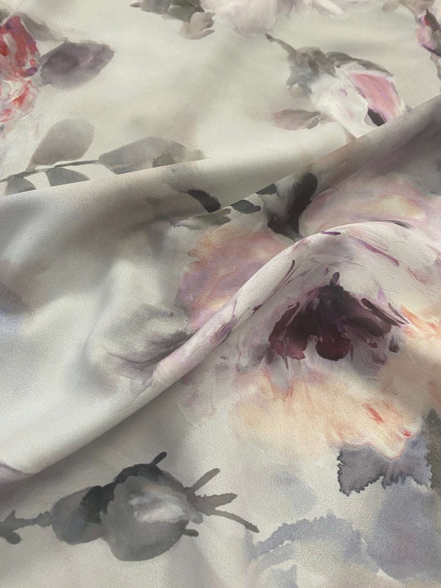 Soft Rose & Peony Fabric by Metre