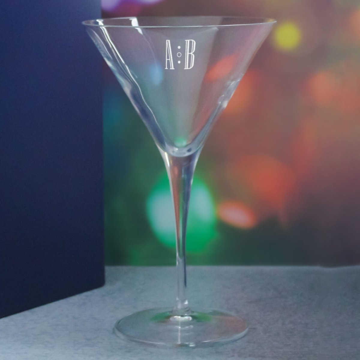 Engraved Allegro Martini Cocktail Glass with Initials Design, Personalise with Any Name