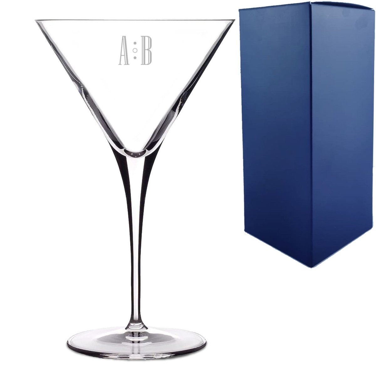 Engraved Allegro Martini Cocktail Glass with Initials Design, Personalise with Any Name