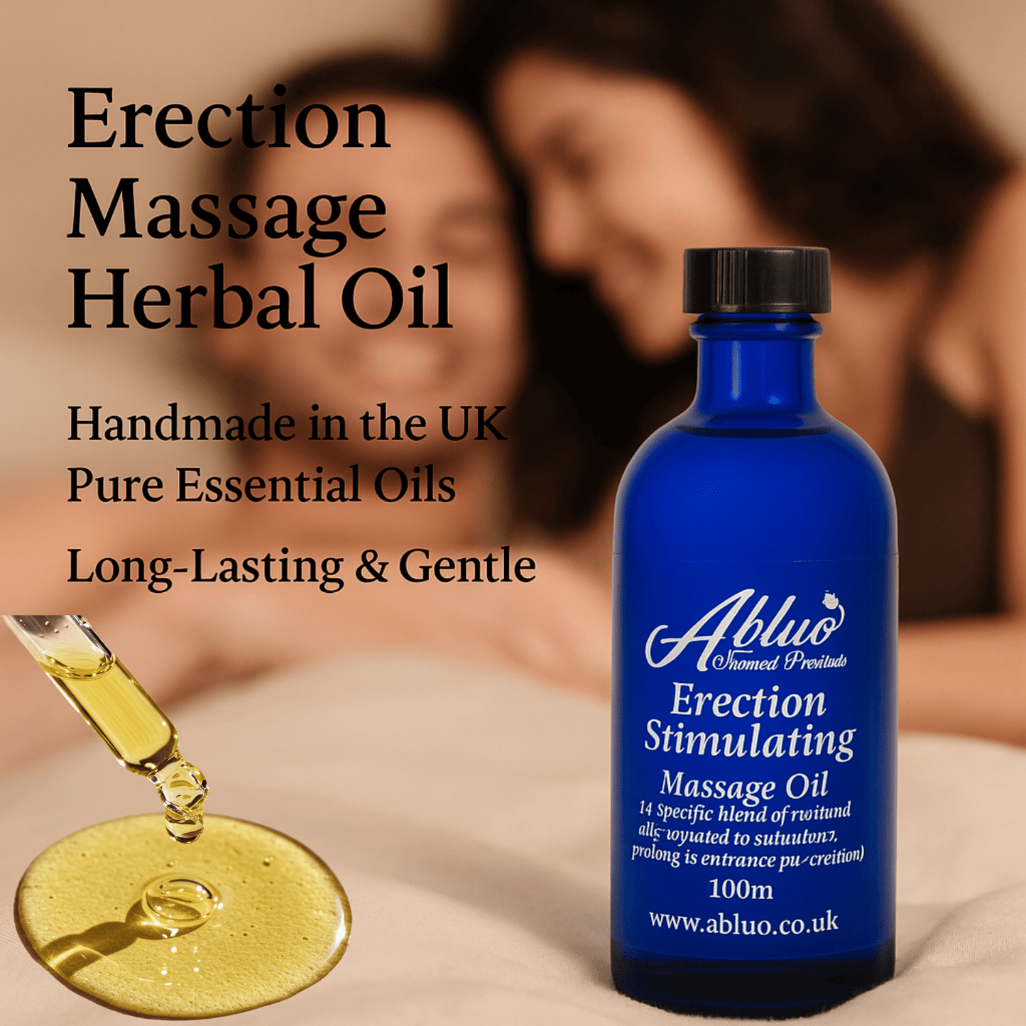 Erection Massage Oil – Natural Aphrodisiac Oil – Handmade Massage Oil UK – 100ml