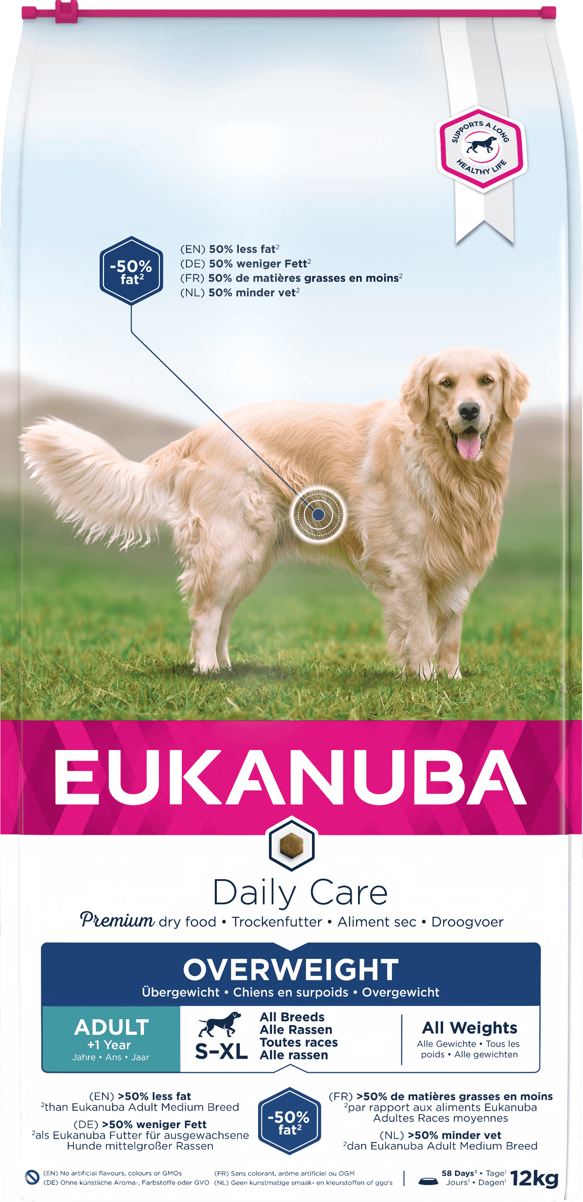 Eukanuba Daily Care Adult Overweight Dry Dog Food - Chicken 12.5kg