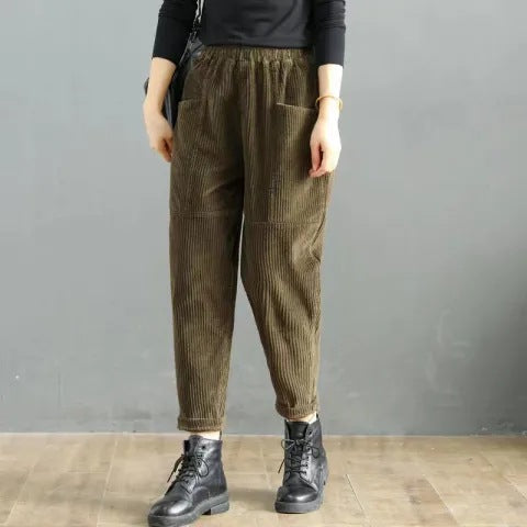 High-waisted Plus-size Casual Pants Loose Slim Harem Carrot Pants