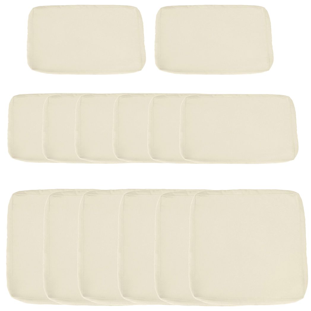 Outsunny 12-Piece Cusion Replacement for Outdoor Garden Rattan Furniture Beige Beige 65cm x 65cm x 8cm