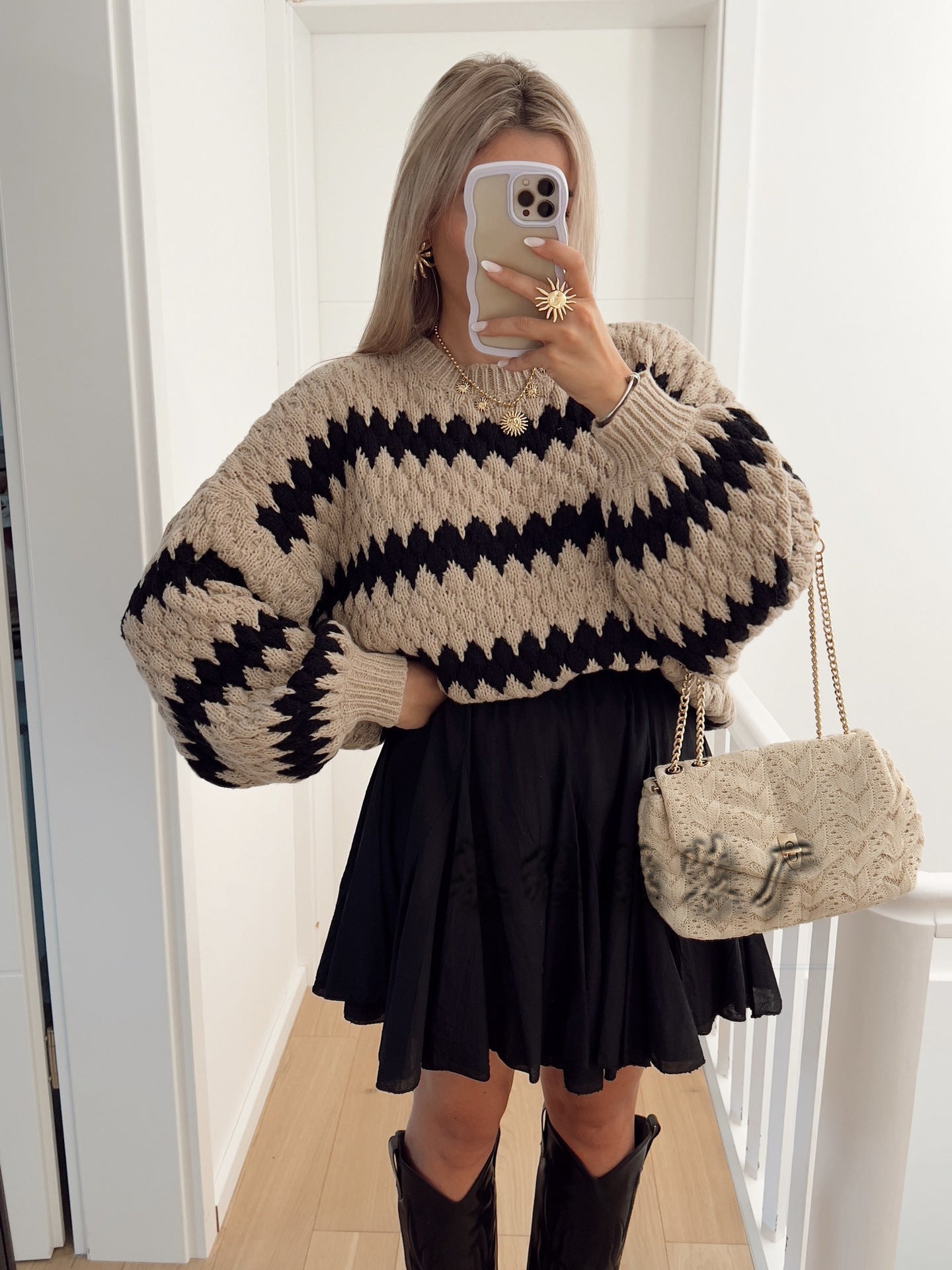 Women's Knitted Pullover Striped Loose Sweater