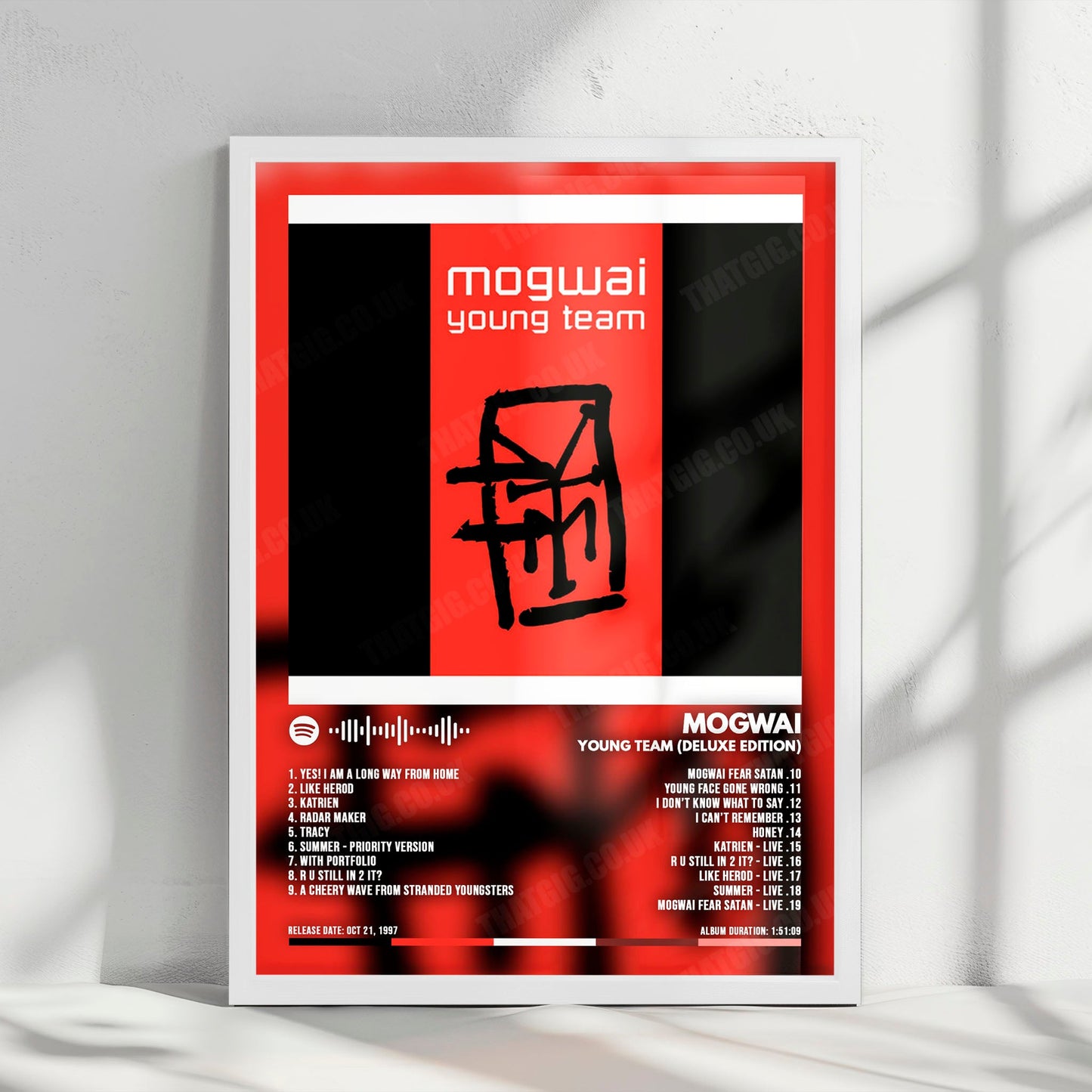 Mogwai "Young Team" Album Cover Poster - with Complete Tracklist