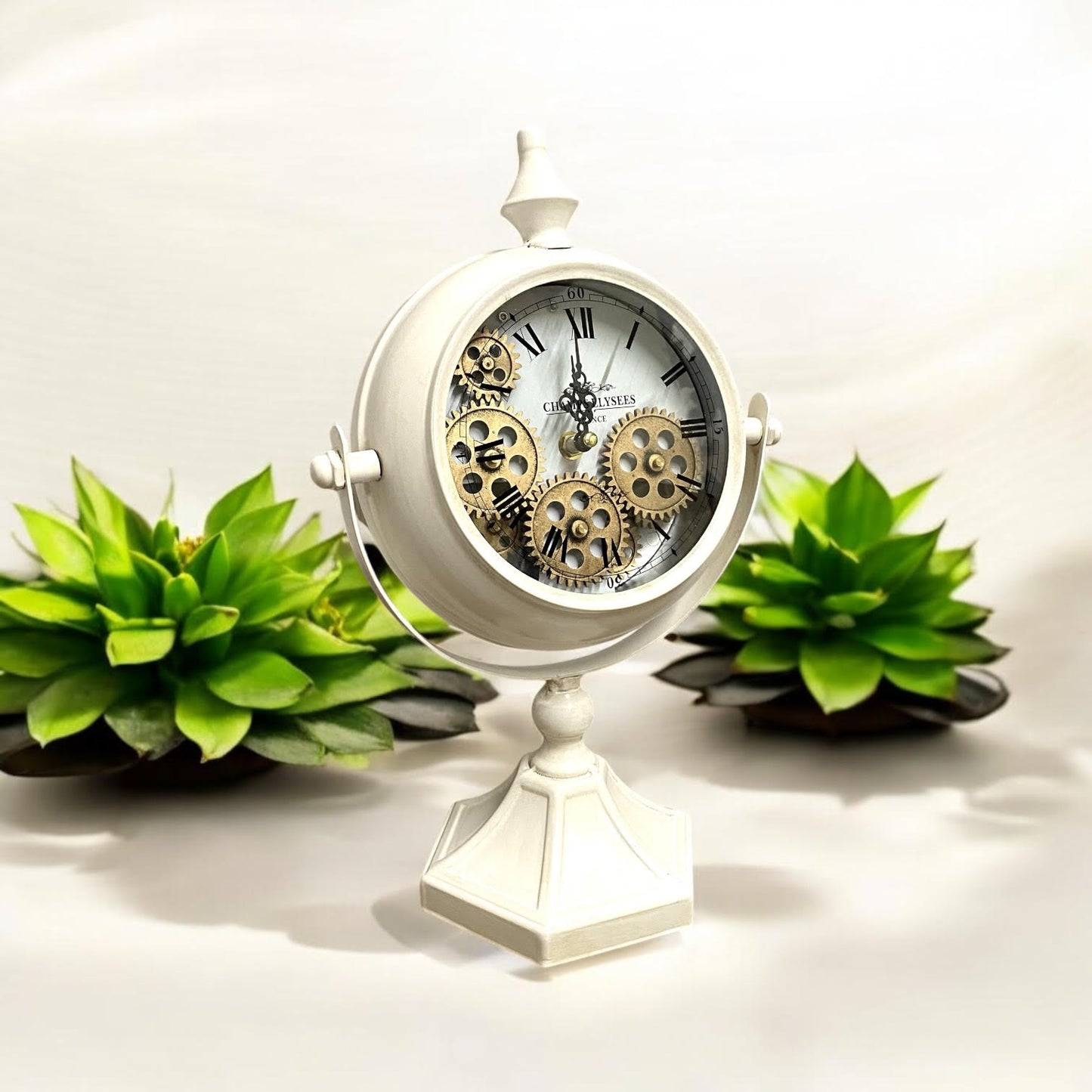 37.5CM WHITE TABLE CLOCK