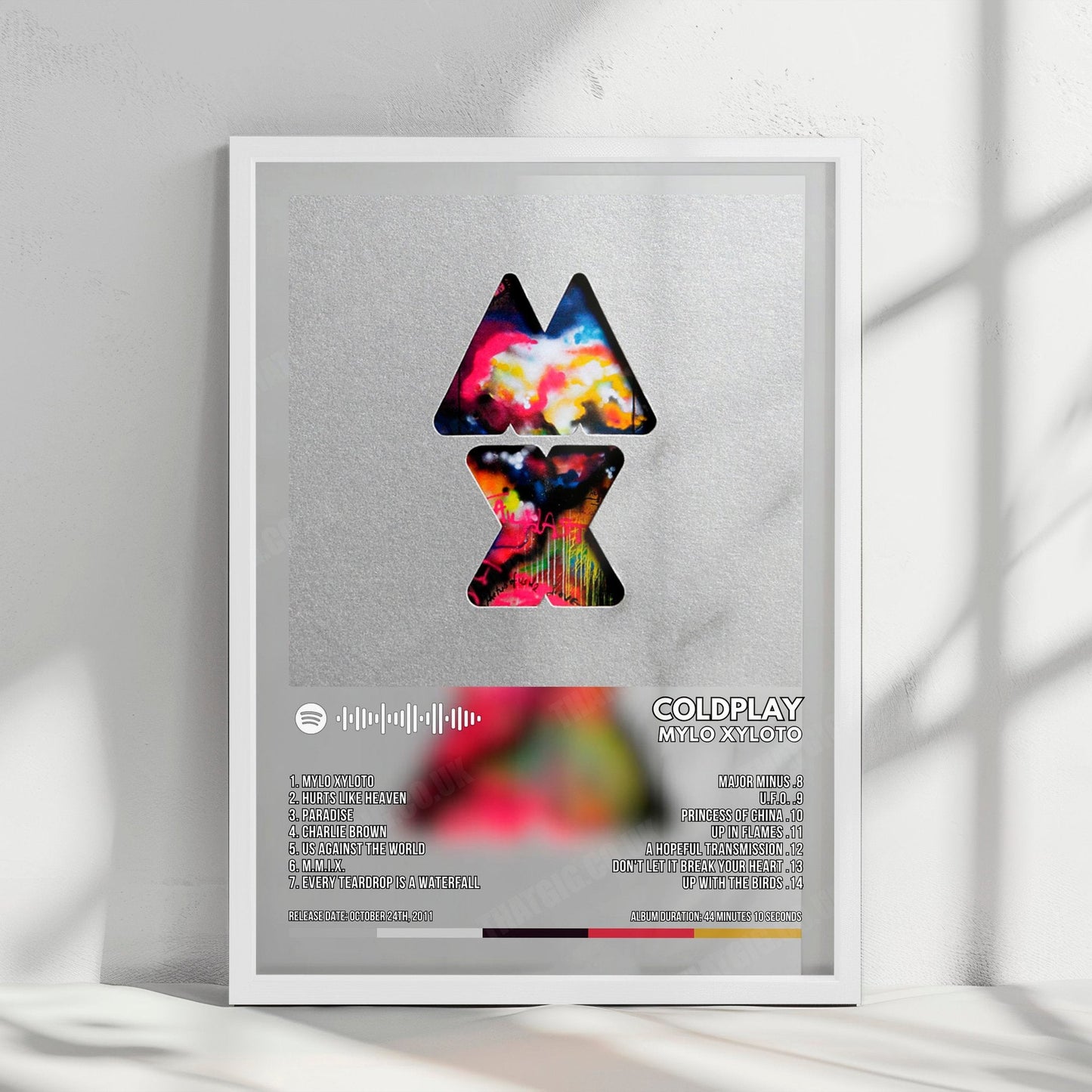 Coldplay "Mylo Xyloto" Album Cover Poster - with Complete Tracklist