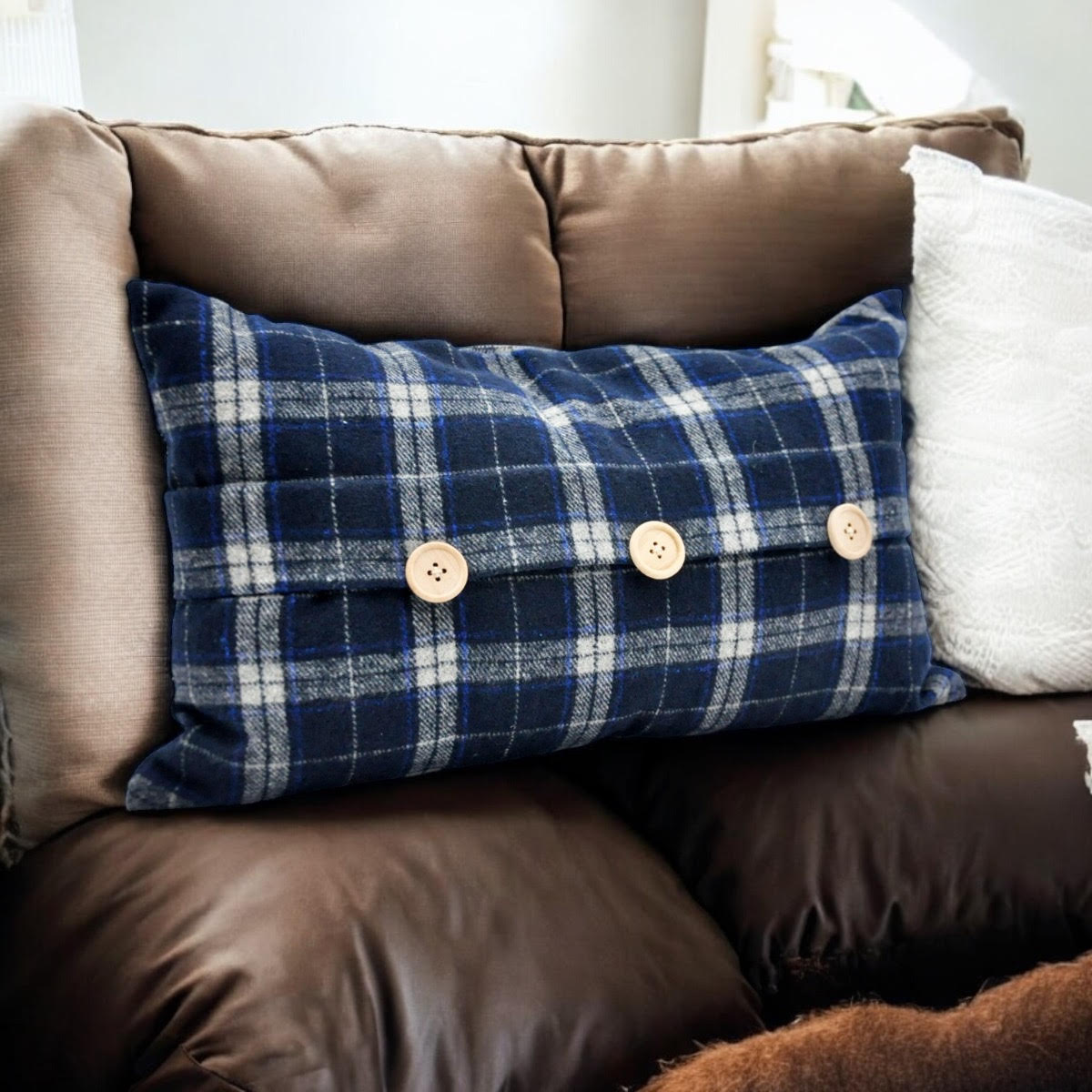 30 X 50CM BLUE VELVET CUSHION COVER ONLY